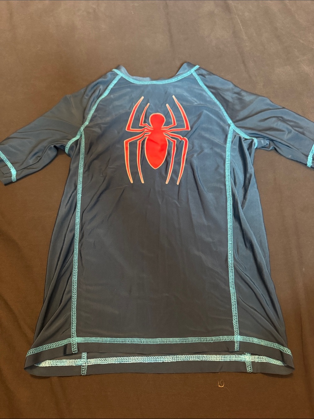 Spiderman Navy Blue Swim Coverup with Red Spider Emblem